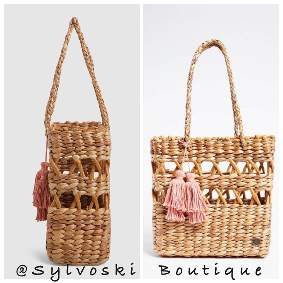 🔥Billabong Wild Heart Beige Woven Handbag NWT - Picture 6 of 8